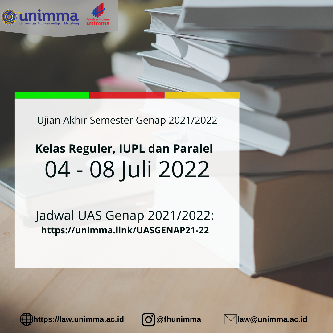 Jadwal Ujian Akhir Semester Genap 2021-2022