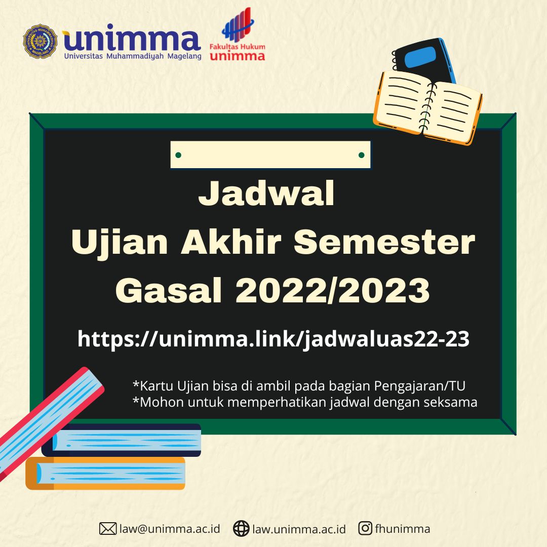 Jadwal Ujian Akhir Semester Gasal 2022-2023